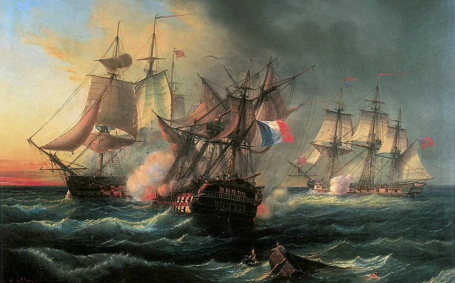 Moment din timpul bătăliei(pictură de Leopold Le Guen)